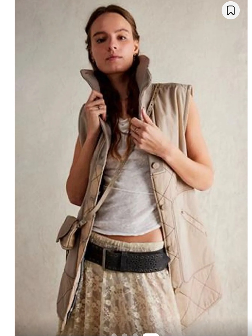 We The Free Benny Waxed Vest in Cobblestone size Small NWT